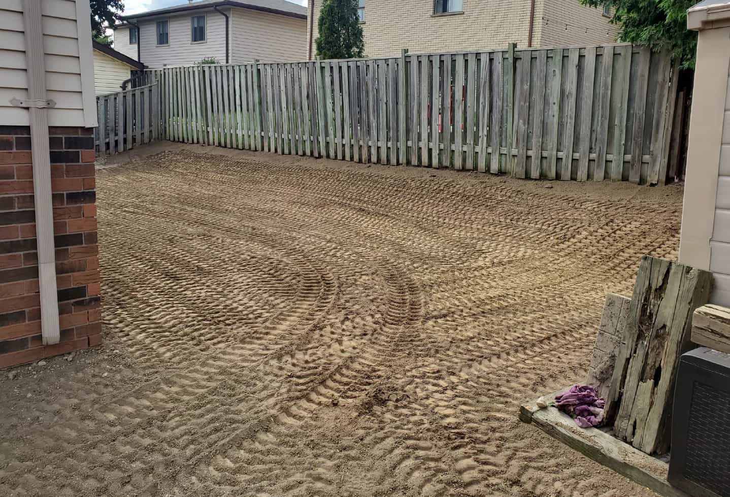 grass sod installation barren before