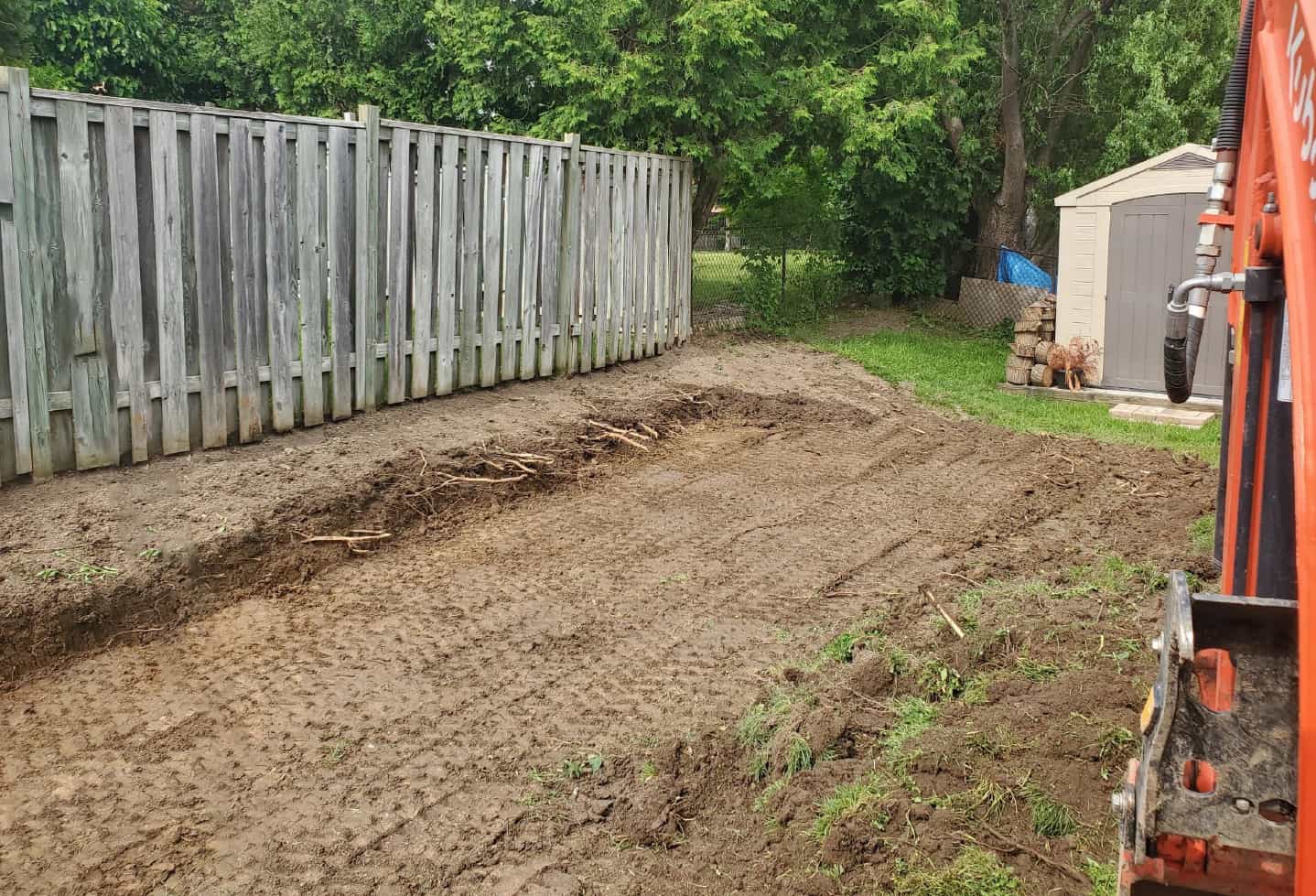 grass sod installation barren before