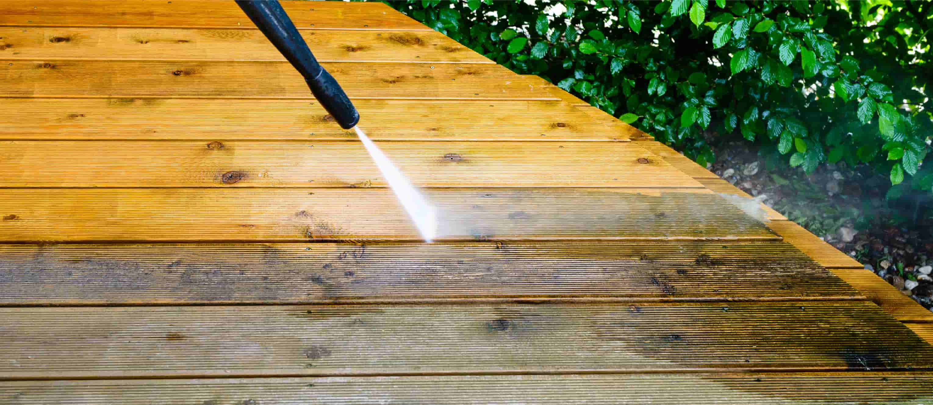 power washing wood patio deck