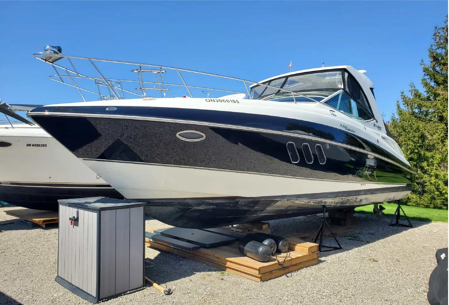 boat newly powered washed clean