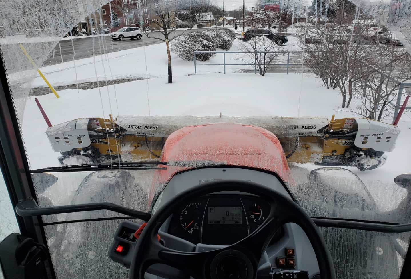 snow plow interior of vehicle
